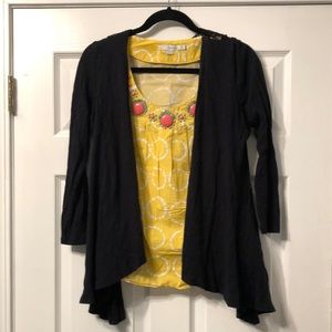 Boden shell & crochet back cardigan